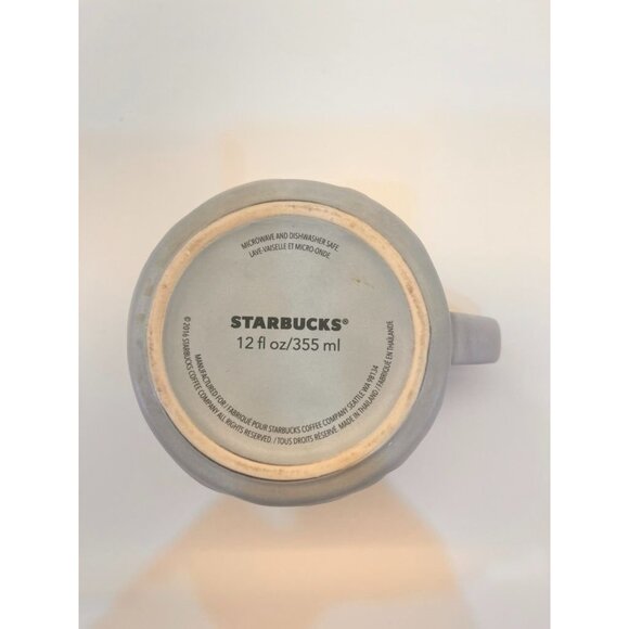 Starbucks 2016 12 Fl Oz Ceramic Embossed Mug Gray Mermaid Collectible - Picture 3 of 3